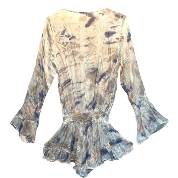 Surf Gypsy Tie Dye Blue Sky Beach Romper Size Medium NEW - Picture 3 of 7